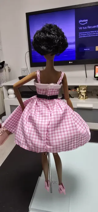 Vestido Barbie Corazón Gafas Rosa