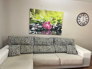 Sofá Cheslong Beige y Blanco