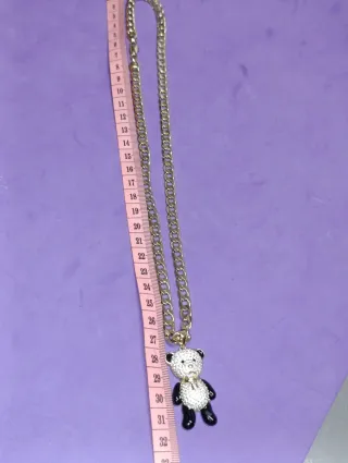 Cadena Cubana con Oso Oro laminado 14K