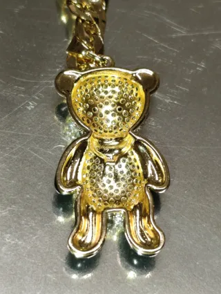 Cadena Cubana con Oso Oro laminado 14K