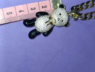 Cadena Cubana con Oso Oro laminado 14K