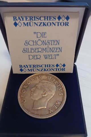 Plata 5 Chelines Sudáfrica 1948 Jorge VI