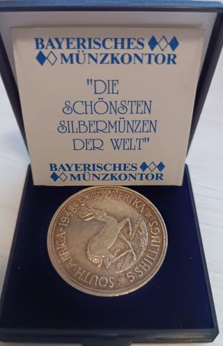 Plata 5 Chelines Sudáfrica 1948 Jorge VI