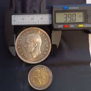 Plata 5 Chelines Sudáfrica 1948 Jorge VI