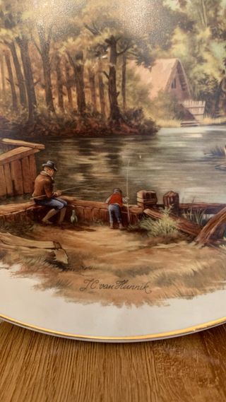 Platos decorativos pintados J.C. Van Hunnik