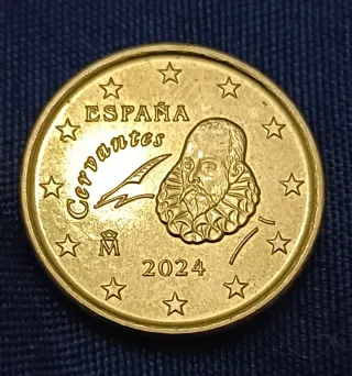 1A. 10 cts. €. 2024. España. Pegote de metal