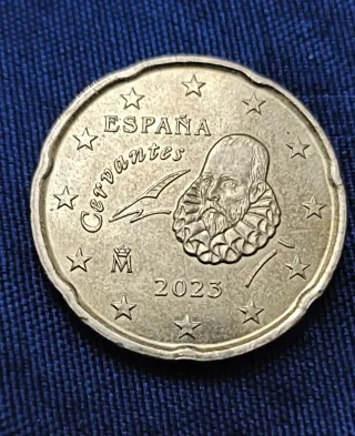 2A. 20 cts. €. 2023. España. Pegote de metal