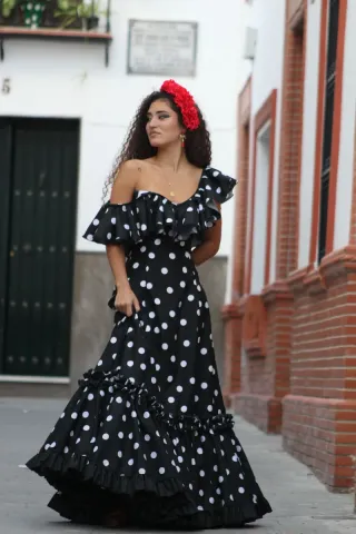 Traje de Gitana Blanco 100todo los colores y todal