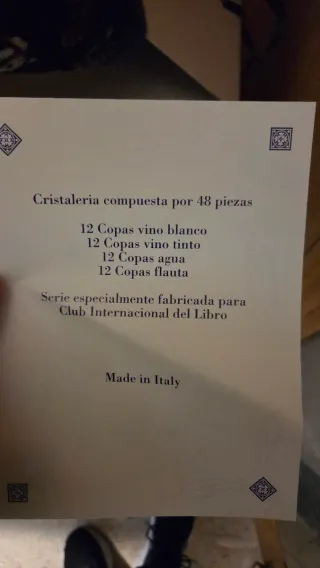 Cristalería italiana 48 piezas