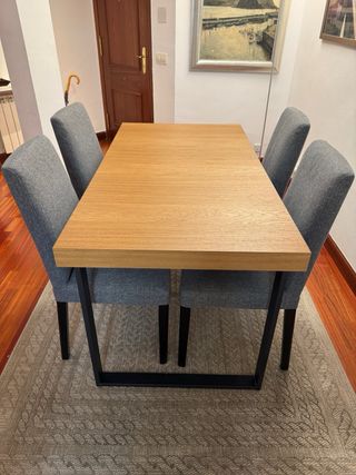 Conjunto 4 Sillas IKEA BERGMUND Tela Gris.