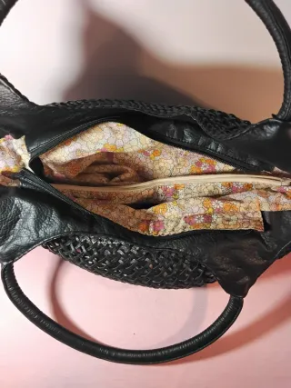 Borsa ecopelle intrecciata a mano/spalla e foulard