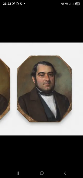 Pareja de Retratos Antiguos principios XIX