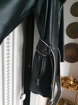 Chaqueta Cuero Mujer Negra Talla XL