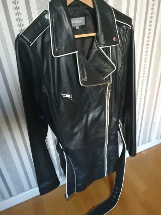 Chaqueta Cuero Mujer Negra Talla XL