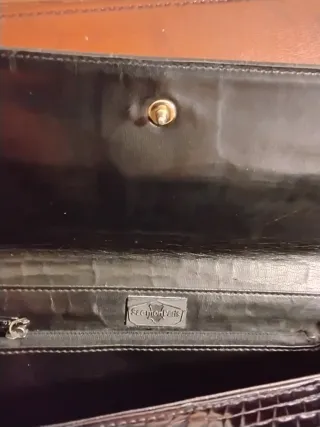 Pochette vintage pelle stampa coccodrillo