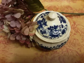 Azucarero Antiguo San Claudio Porcelana Azul