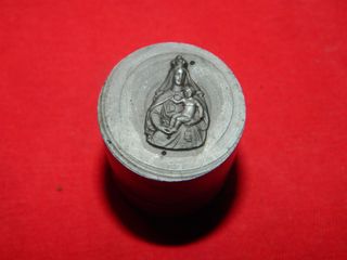 Cuño acero preciosa imagen Virgen con niño Jesus