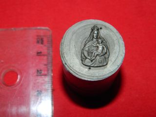 Cuño acero preciosa imagen Virgen con niño Jesus