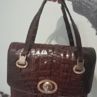 Bolso piel serpiente marrón