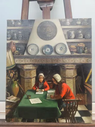 Precioso Oleo sobre lienzo firmado