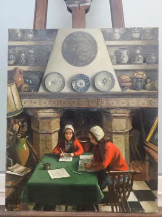 Precioso Oleo sobre lienzo firmado