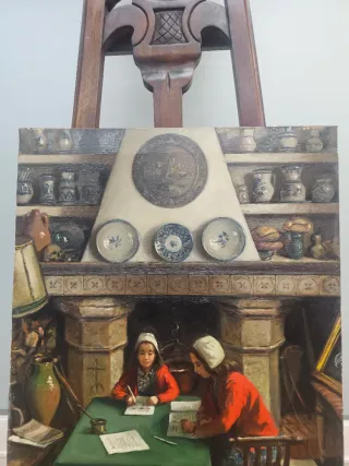 Precioso Oleo sobre lienzo firmado
