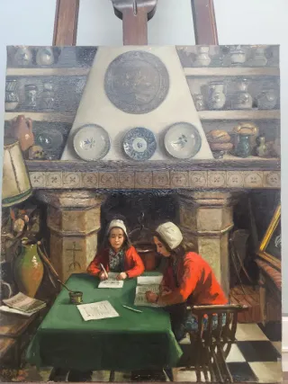 Precioso Oleo sobre lienzo firmado