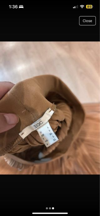 Falda larga plisada marrón talla única