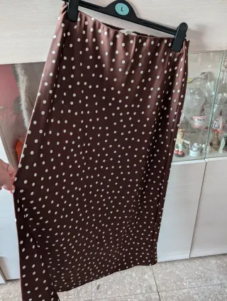 Falda H&M lunares marrón talla s