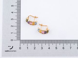 pendientes oro 18k con piedra con circonita