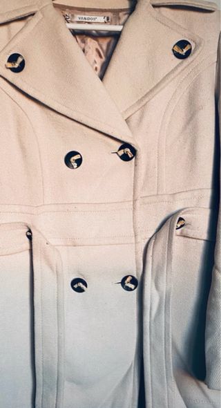 Abrigo lana VAN-DOS blanco