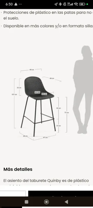 2 Taburetes Altos Metal Negro/gris oscuro