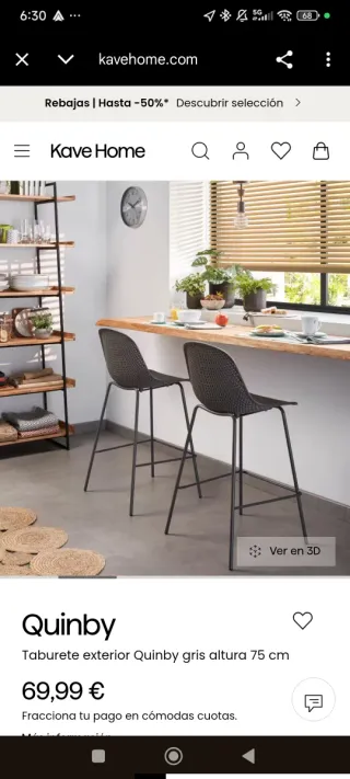 2 Taburetes Altos Metal Negro/gris oscuro