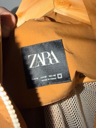 Cazadora Zara Color Block Beige y Marrón