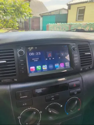 Rádio Toyota Corolla E12 Android 14 com GPS.