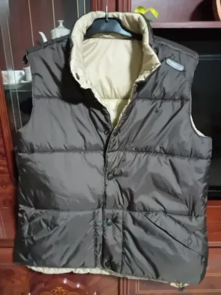 Chaleco acolchado reversible beige/marrón