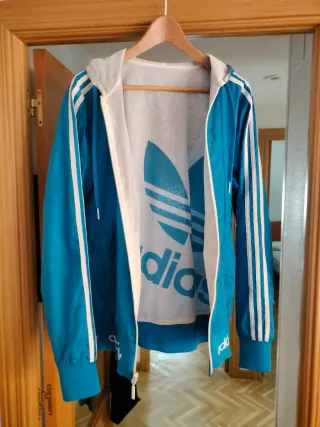 Chaqueta Adidas Talla M Azul y Blanca