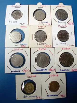 Lote de monedas suecas