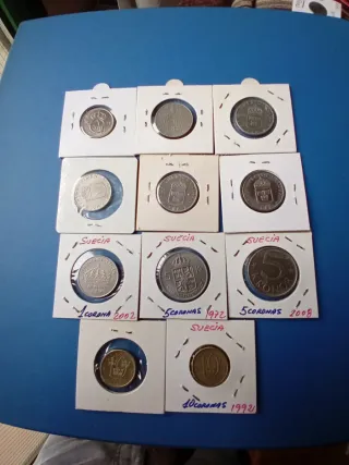 Lote de monedas suecas