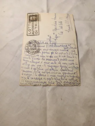 Cartolina antica vista lago e montagna