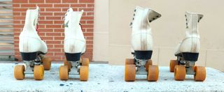 2 Pares Patines Quad Vintage Bota Alta