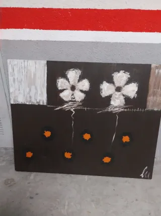 Cuadro moderno flores abstractas