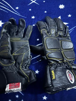 Guantes de moto cuero RPM negros
