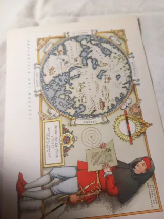 Cartolina storica con mappa e figura