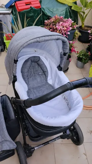 Cochecito Bebecar 3 en 1 Gris