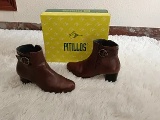 Botines Pitillos Marrones Talla 36. Piel.