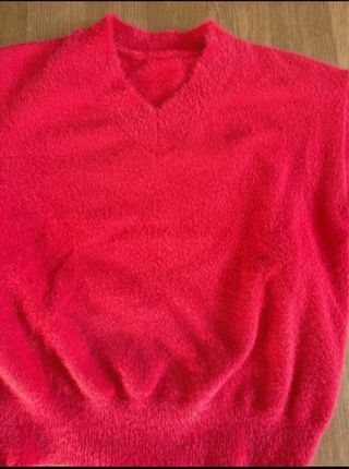 Jersey pelo rojo suave talla única