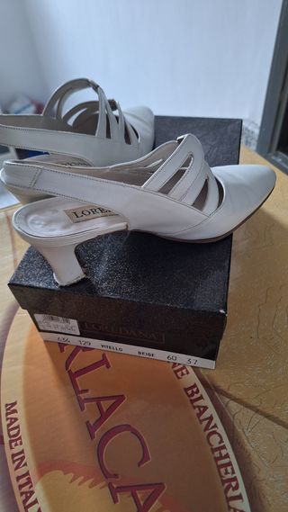Scarpe Loredana donna tacco bianco taglia 37