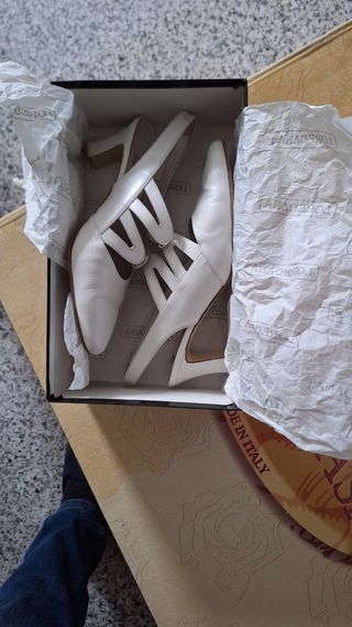 Scarpe Loredana donna tacco bianco taglia 37