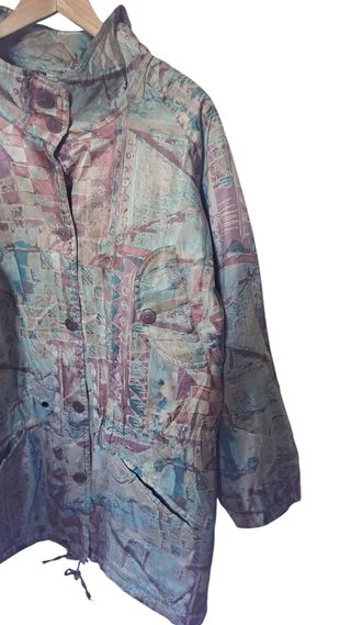 Giubbotto vintage 80s 90s fantasia astratta puffy